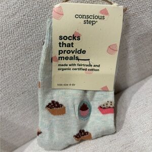NWT Conscious Step cupcake socks - kids size 4-6 years